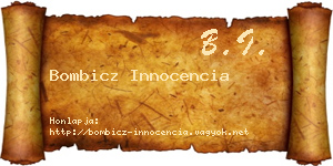 Bombicz Innocencia névjegykártya